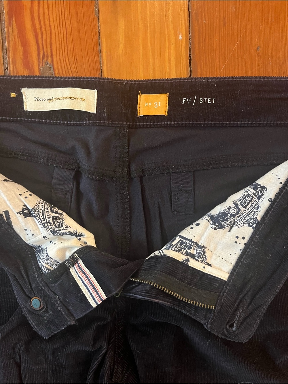 Anthropologie Pilcro Stet Navy Corduroy Pants Size 31 - Picture 2 of 4